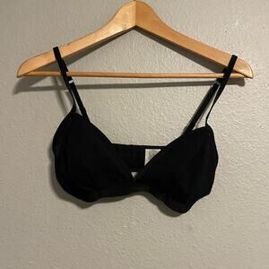 Kala Wear Womens Bikini Top Size 1 US Small Black Organic Cotton Quiet Luxury